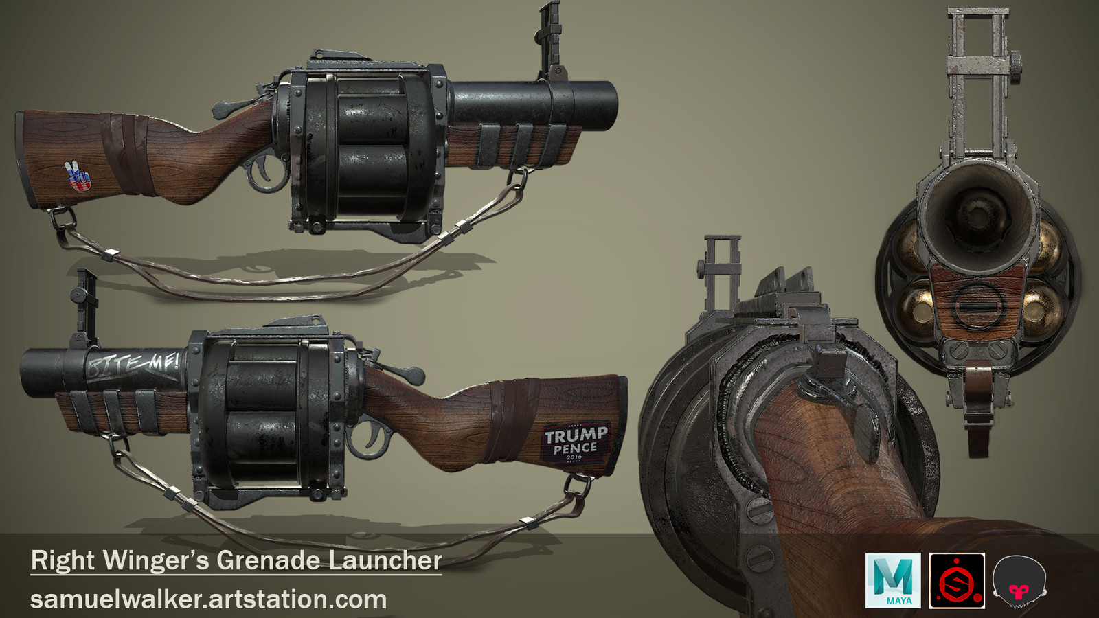 Double penetration with grenade launcher