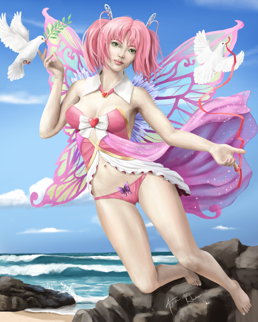 Breasts Fairy Huniepop Kyu Sugardust Panties Pink Hair