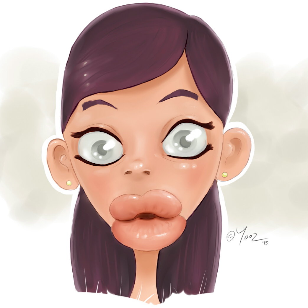 big lips girl cartoon