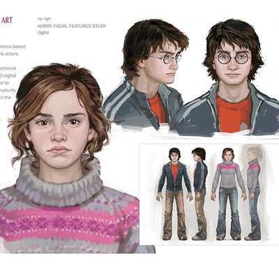 Harry Potter character studies and visual development