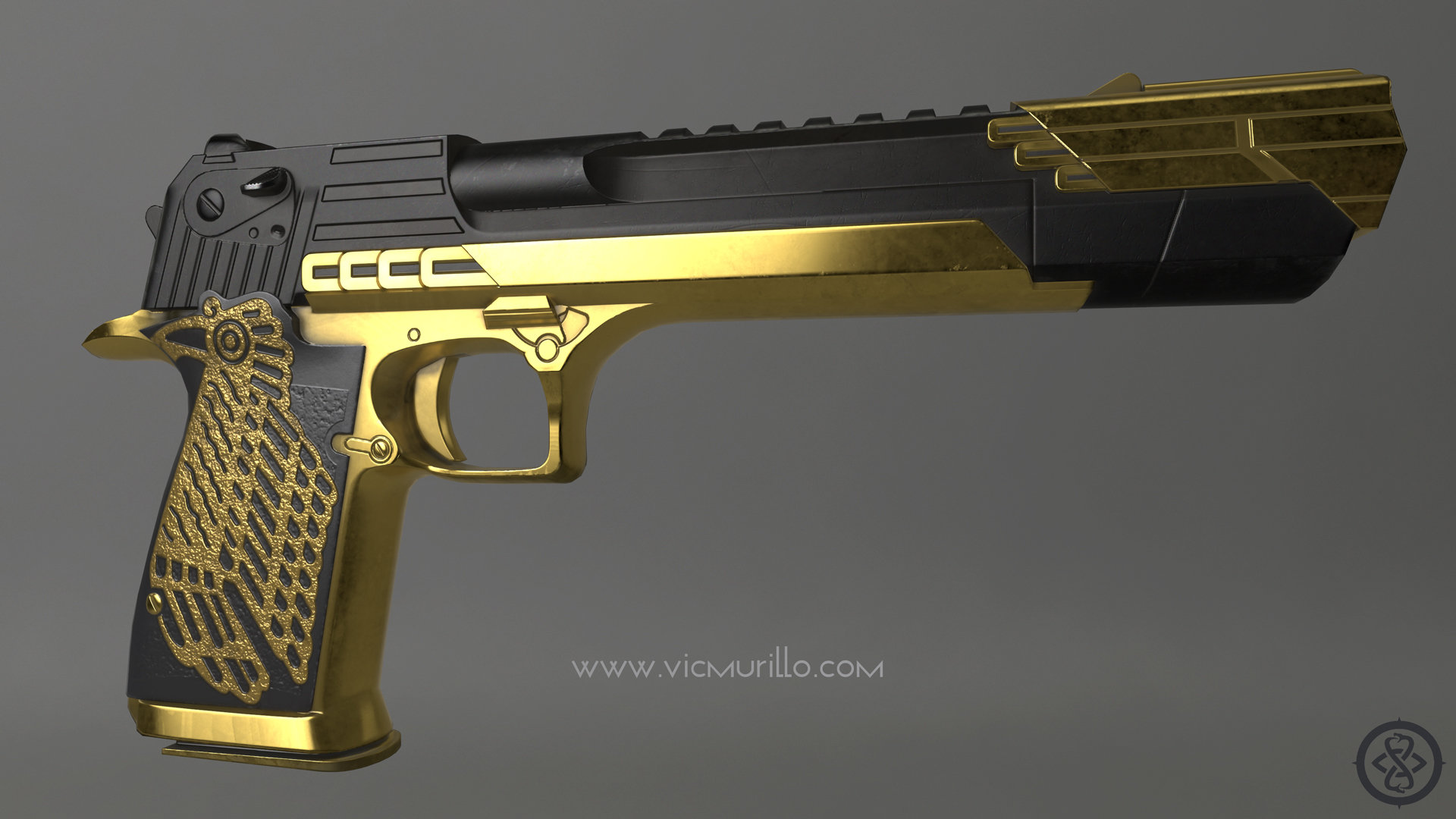 Artstation Olmec Gold Desert Eagle Victor Murillo