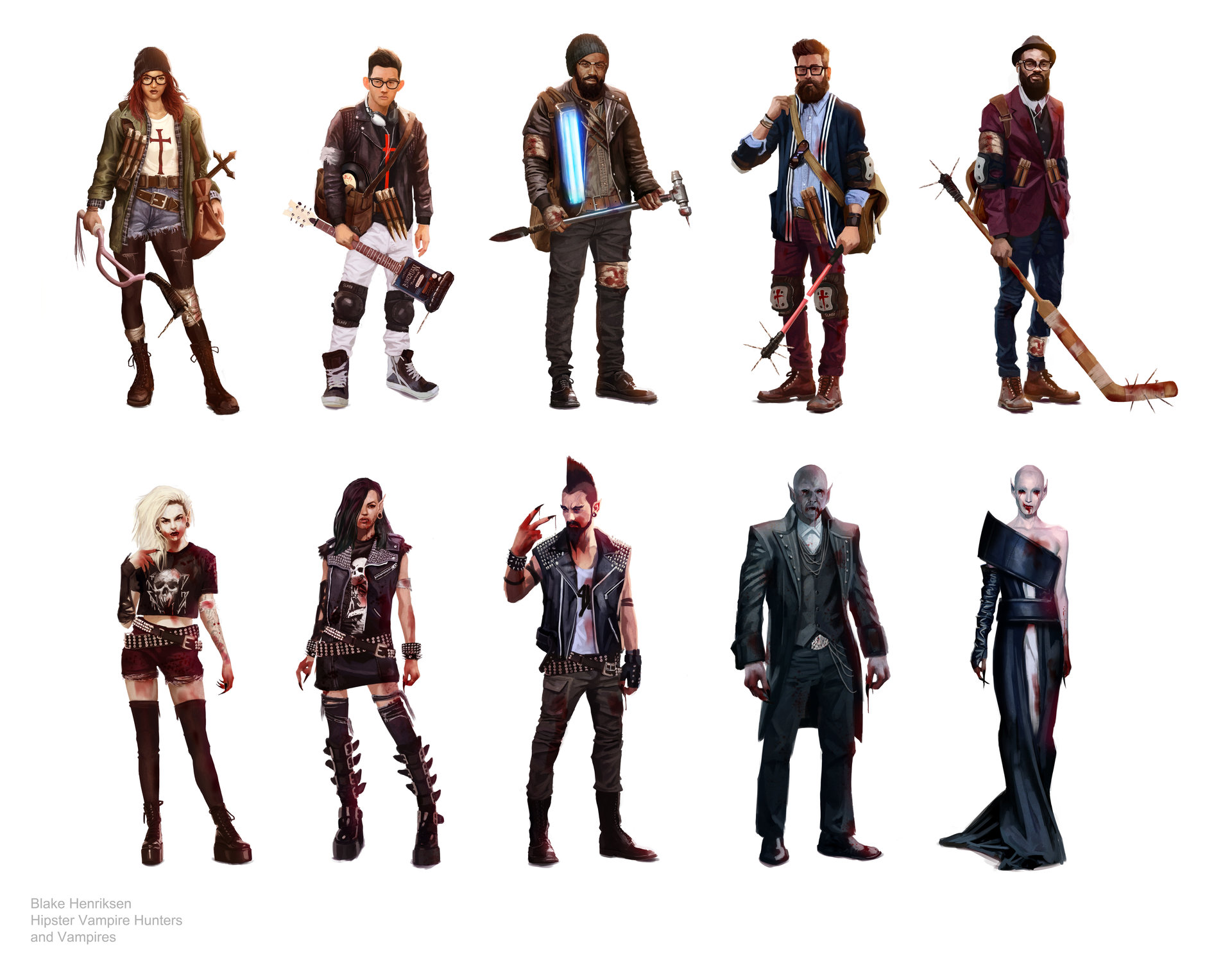 Blake Henriksen - Hipster Vampire Hunters Concept Art