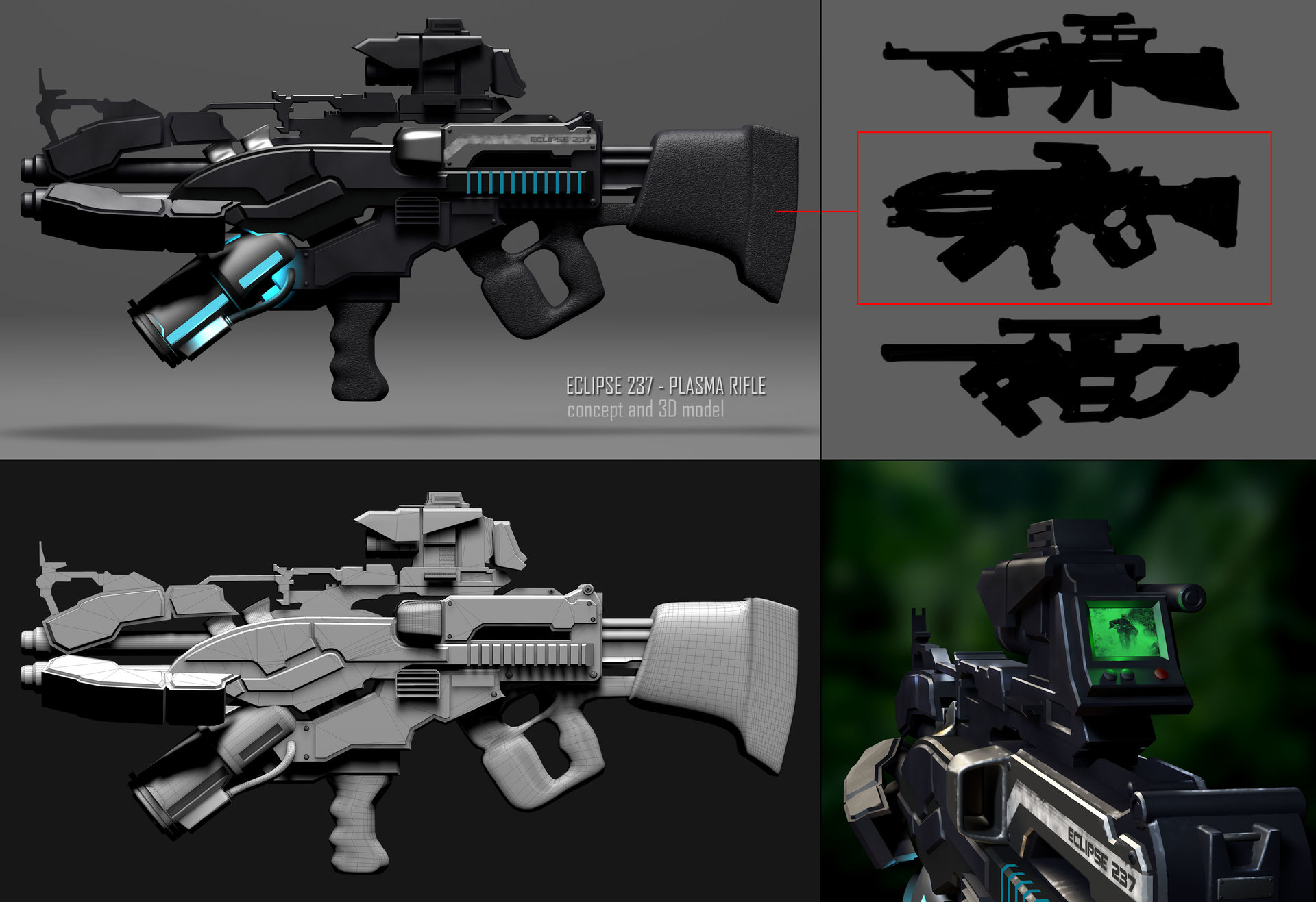 ArtStation - Concept and 3D Model - Eclipse 237 Plasma Rifle