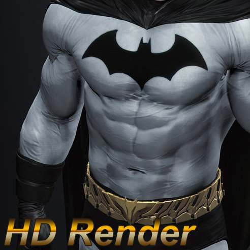 ArtStation - Batman: Arkham Knight DLC, Iconic Grey & Black Batman skin  Game Model BIGSHOT