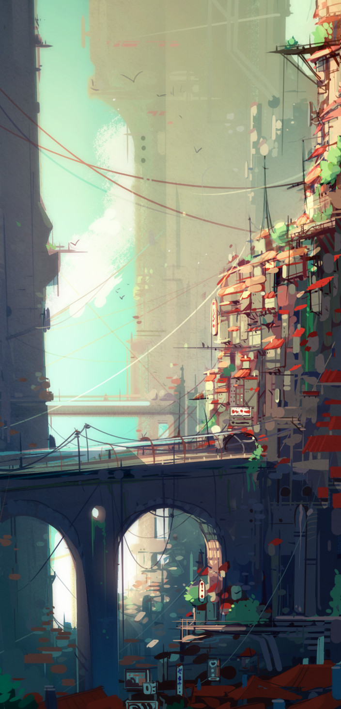 ArtStation - Fugu city concept speedpainting