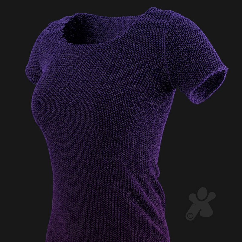 Procedural MAYA Knitted Garment with Hair System 