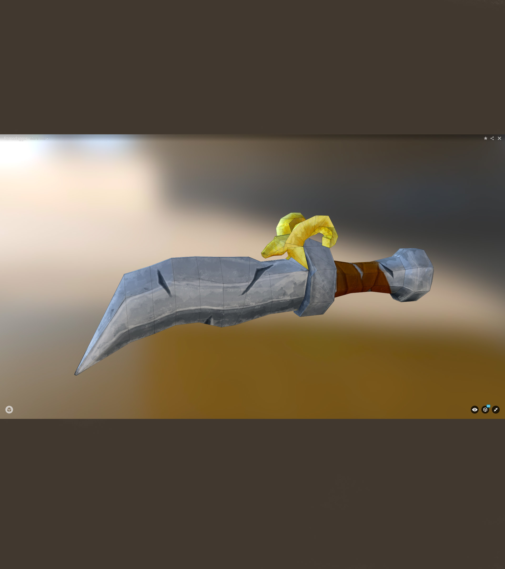 ArtStation - Handpainted Ram Dagger Low Poly