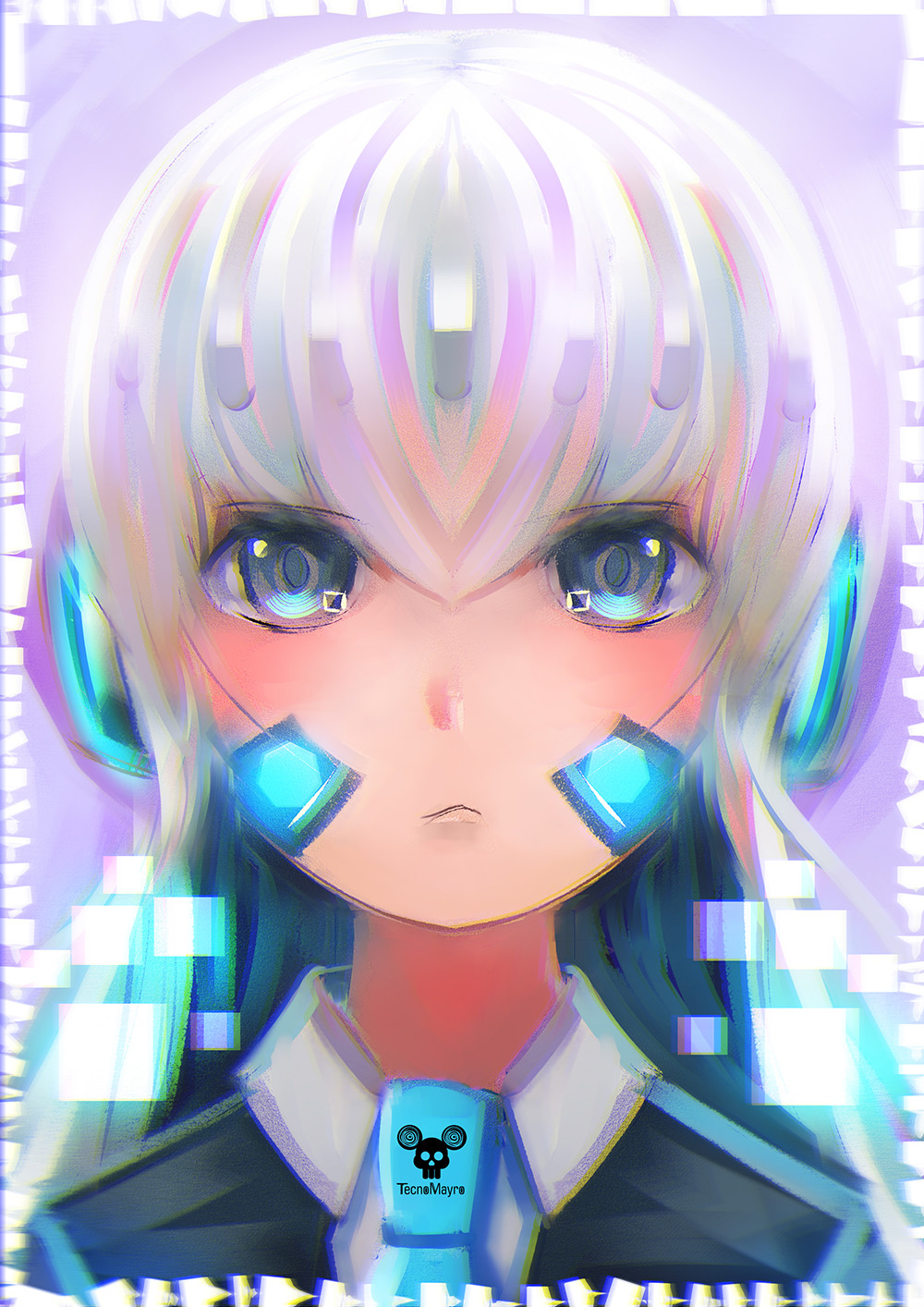 Cyberpunk hacker anime girl, with an edgy haircuy, typing on a holographic  keyboard while surrounded by neon code and digital data, manga style  illustration generative ai Stock Illustration | Adobe Stock