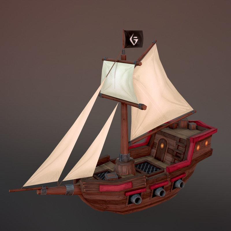 Hand Painted 18th Century Boat - Art Test