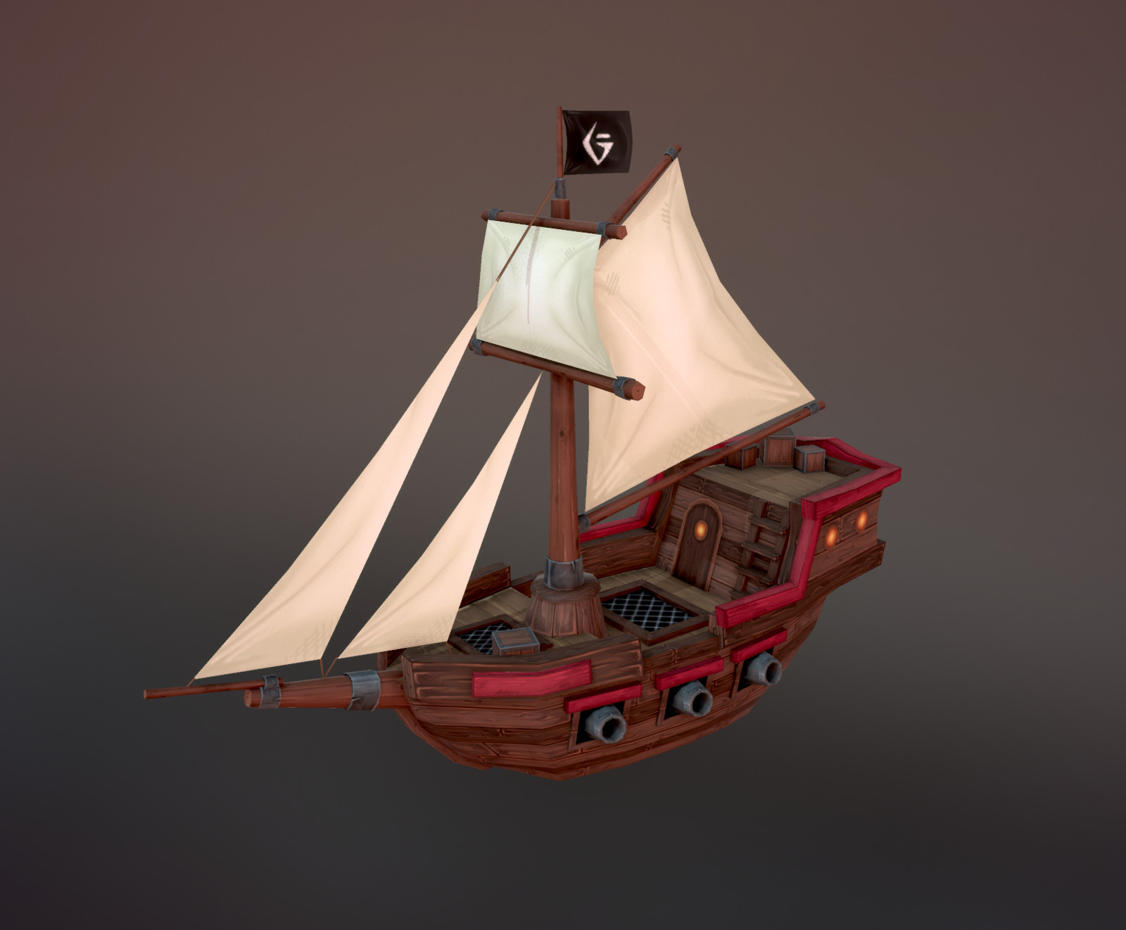 Hand Painted 18th Century Boat - Art Test