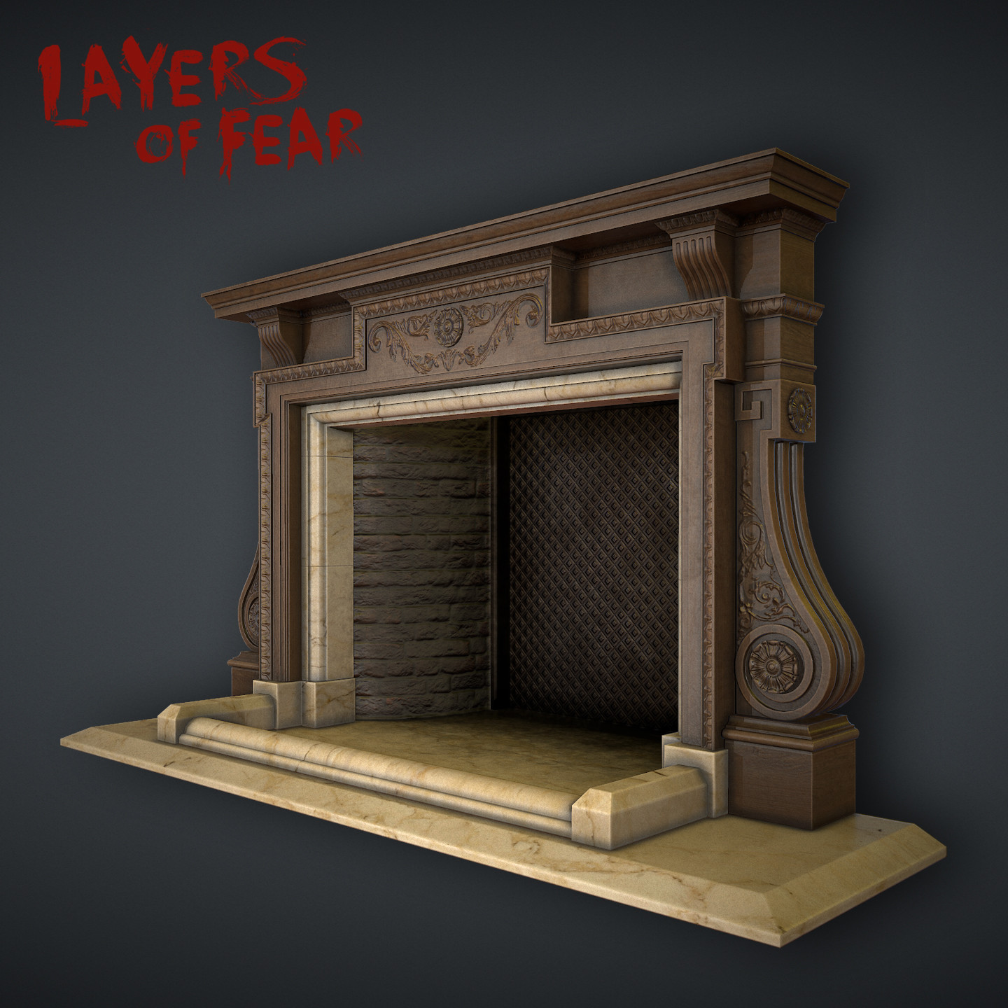 ArtStation Victorian Fireplace Set Layers Of Fear   Piotr Mierzwa Fireplace 03 