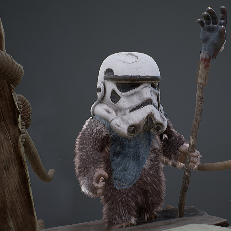 Artstation Ewok Fan Art Work In Progress