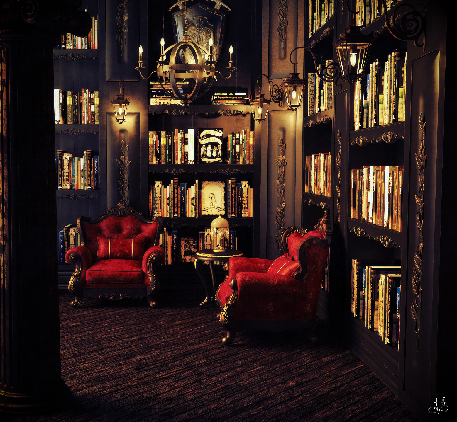 ArtStation - Ironhall - Gothic Library