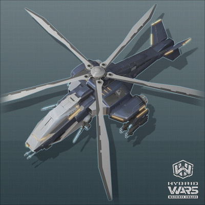 ArtStation - Hybrid wars - BH-17 Attack helicopter concept