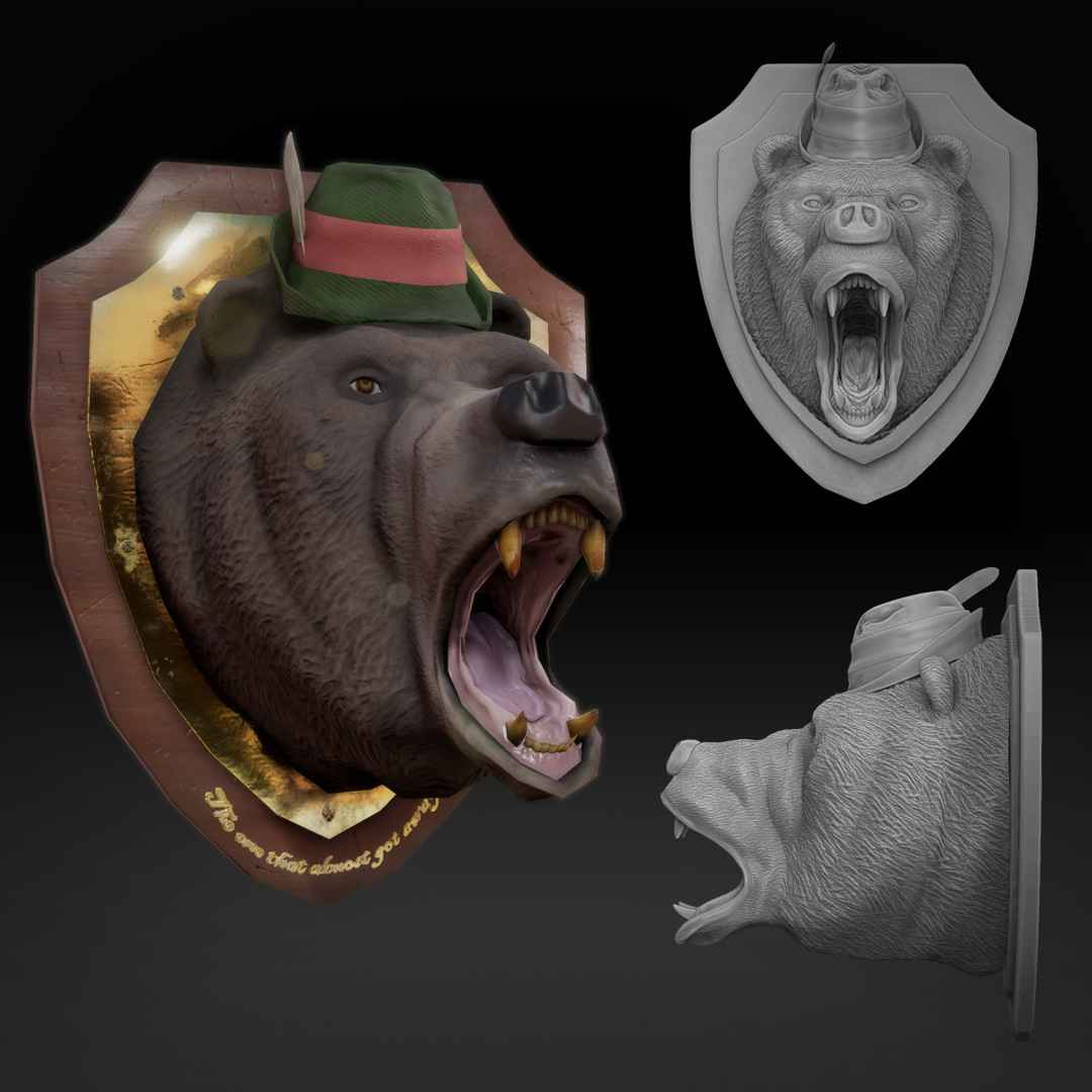 ArtStation - Mounted Bear Head