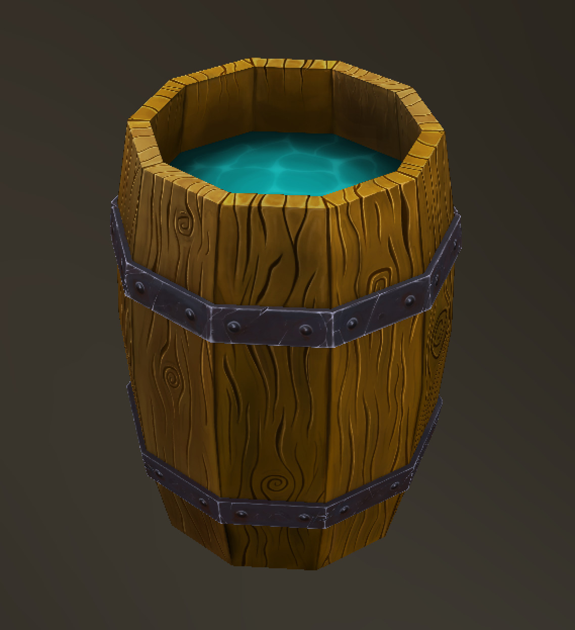 ArtStation - Hand Painted Water Barrel