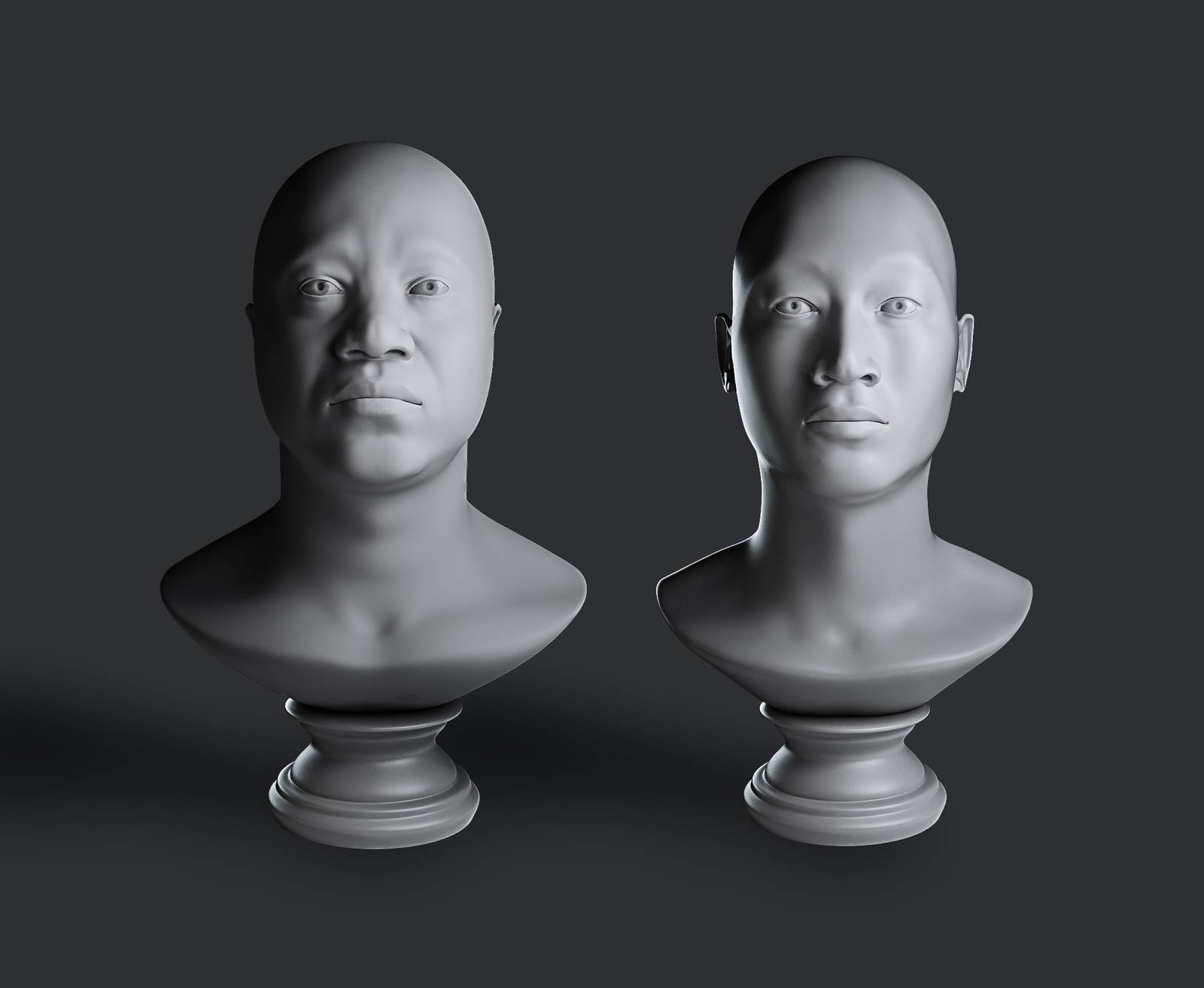 3D study of african and asian races