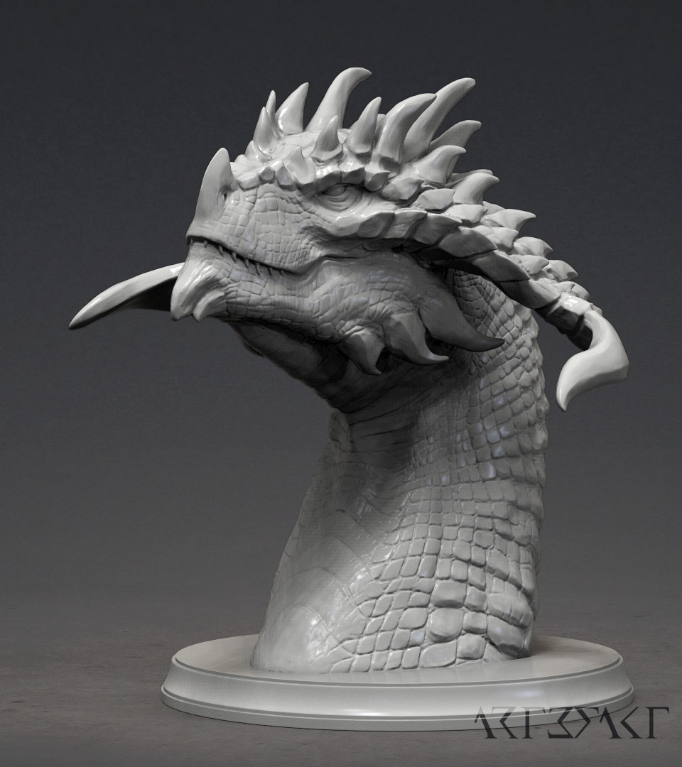 ArtStation - Thrannox dragon bust