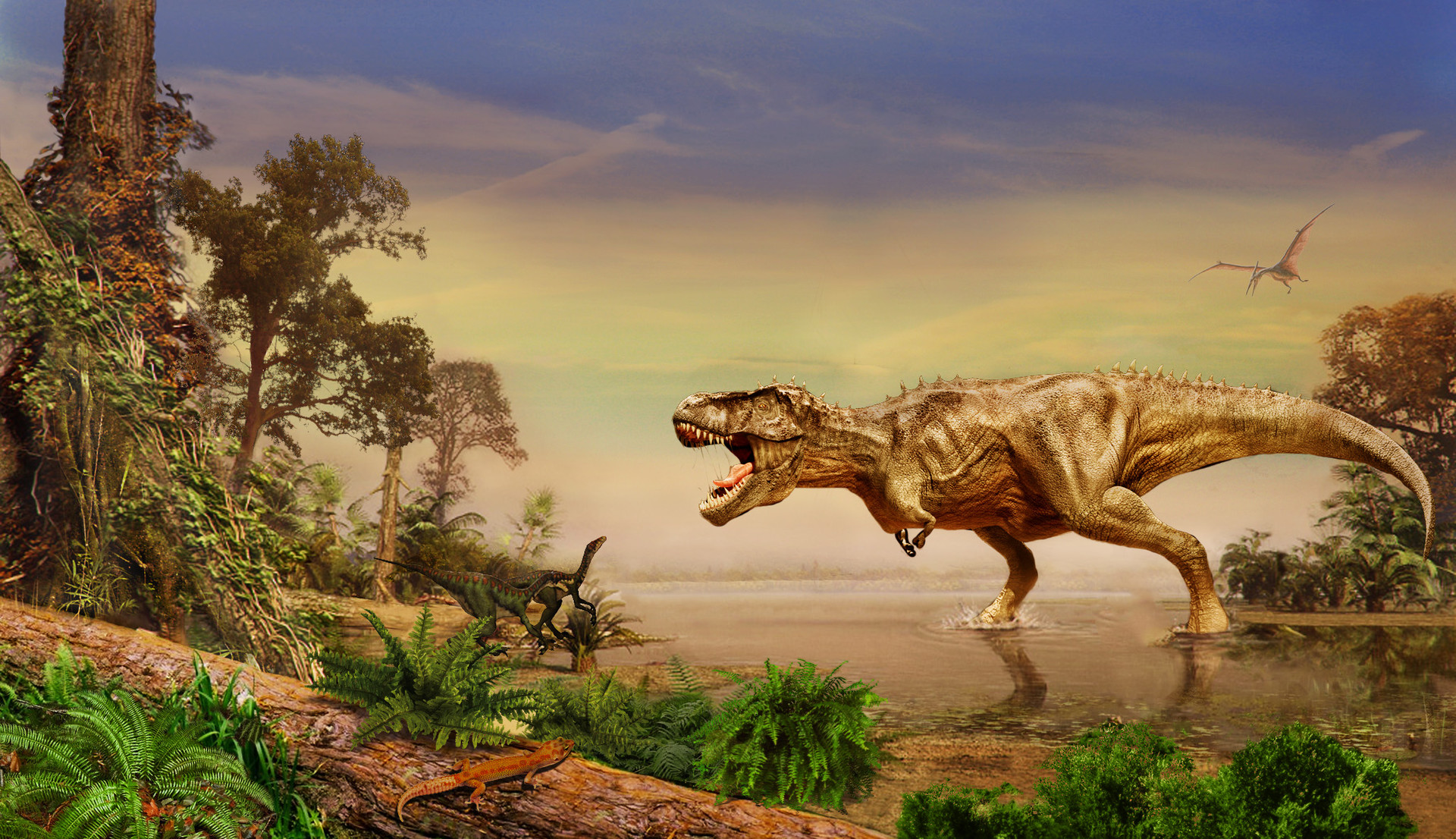 Когда жили динозавры видео. Меловой период мезозойской эры. Мезозойская Эра меловой период животные. Пейзаж с динозаврами. Динозавры мелового периода.