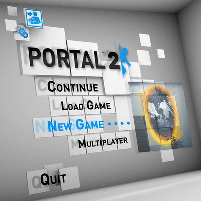 Portal menu. Портал 2. Portal 2 главное меню. Меню игры портал 2. Главный экран портал 2.