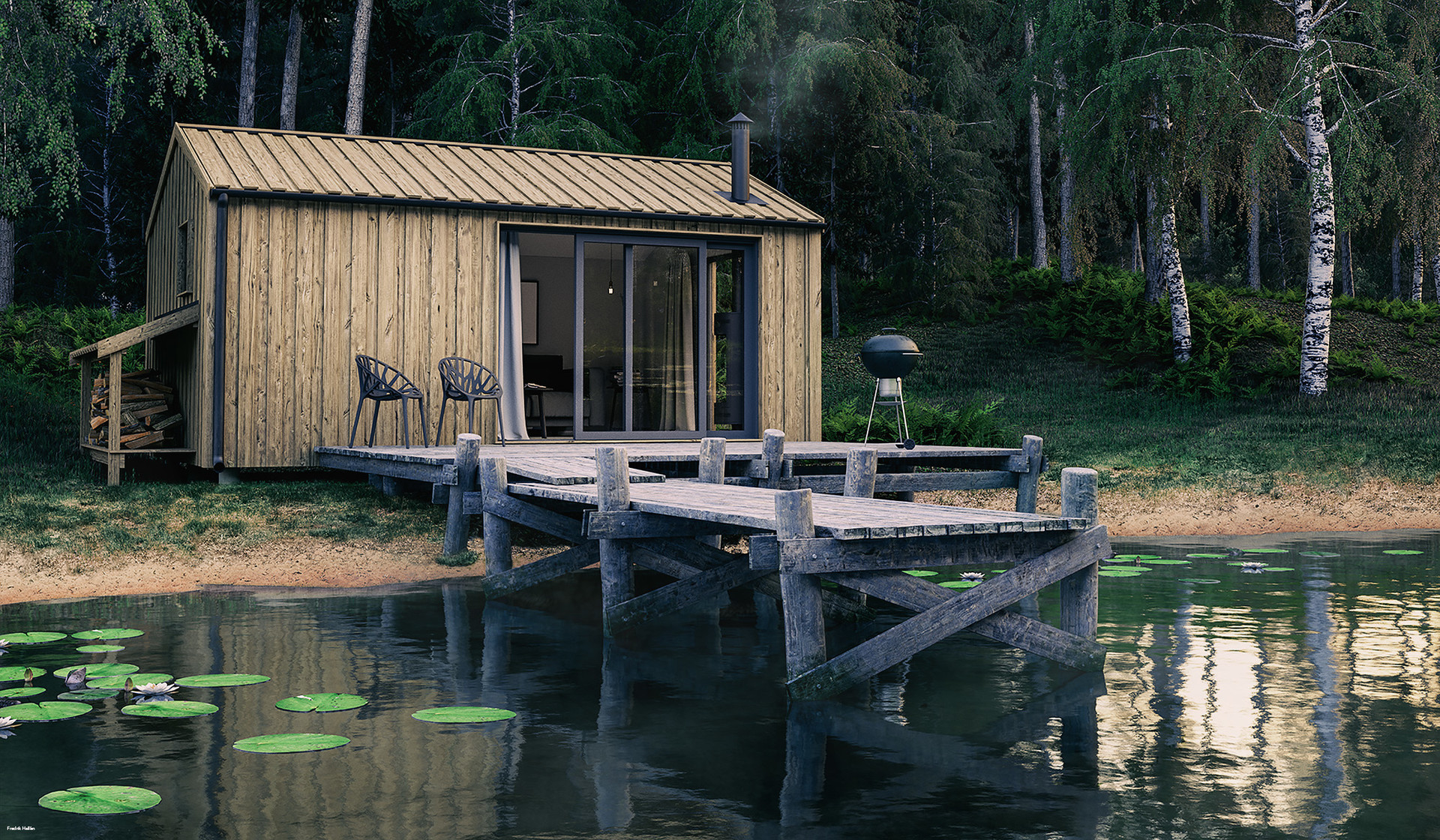Image showcasing ArtStation - Off-Grid lake house