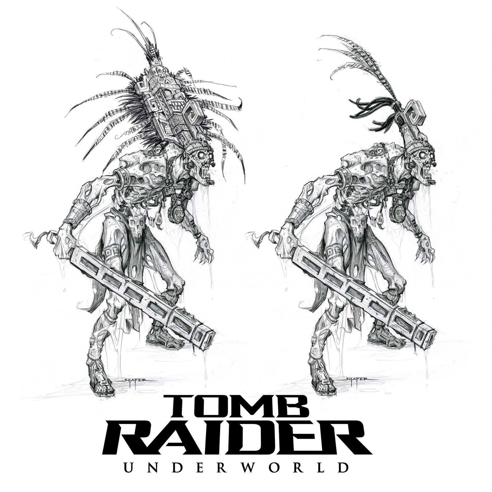 Mayan Thrall Sketches (Tomb Raider: Underworld)