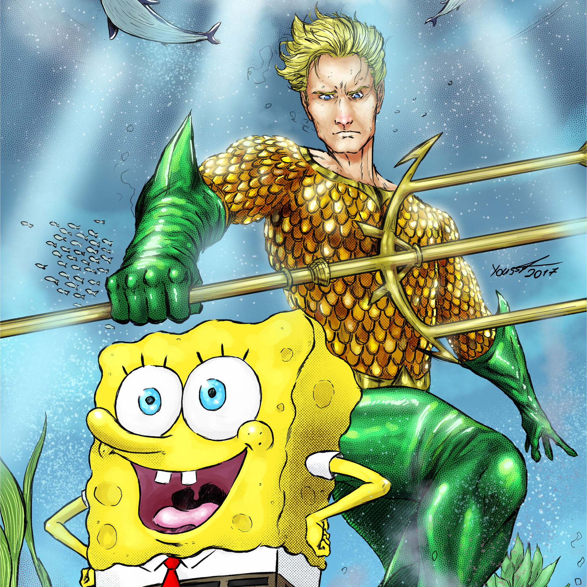 Artstation Aquaman X Spongebob Sqaurepants Youssef Shabana