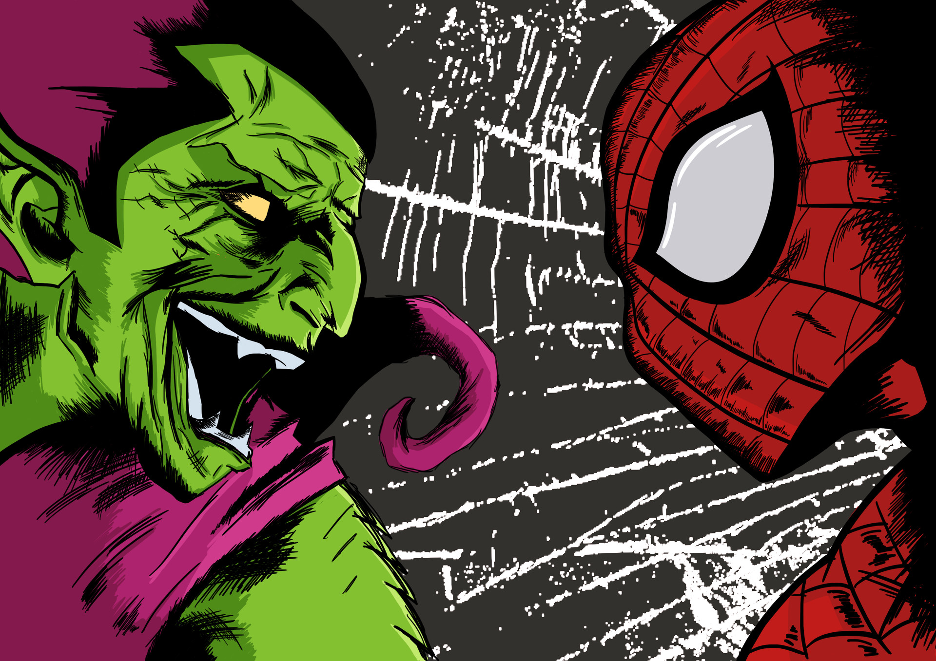 ArtStation - Spiderman vs Duende verde