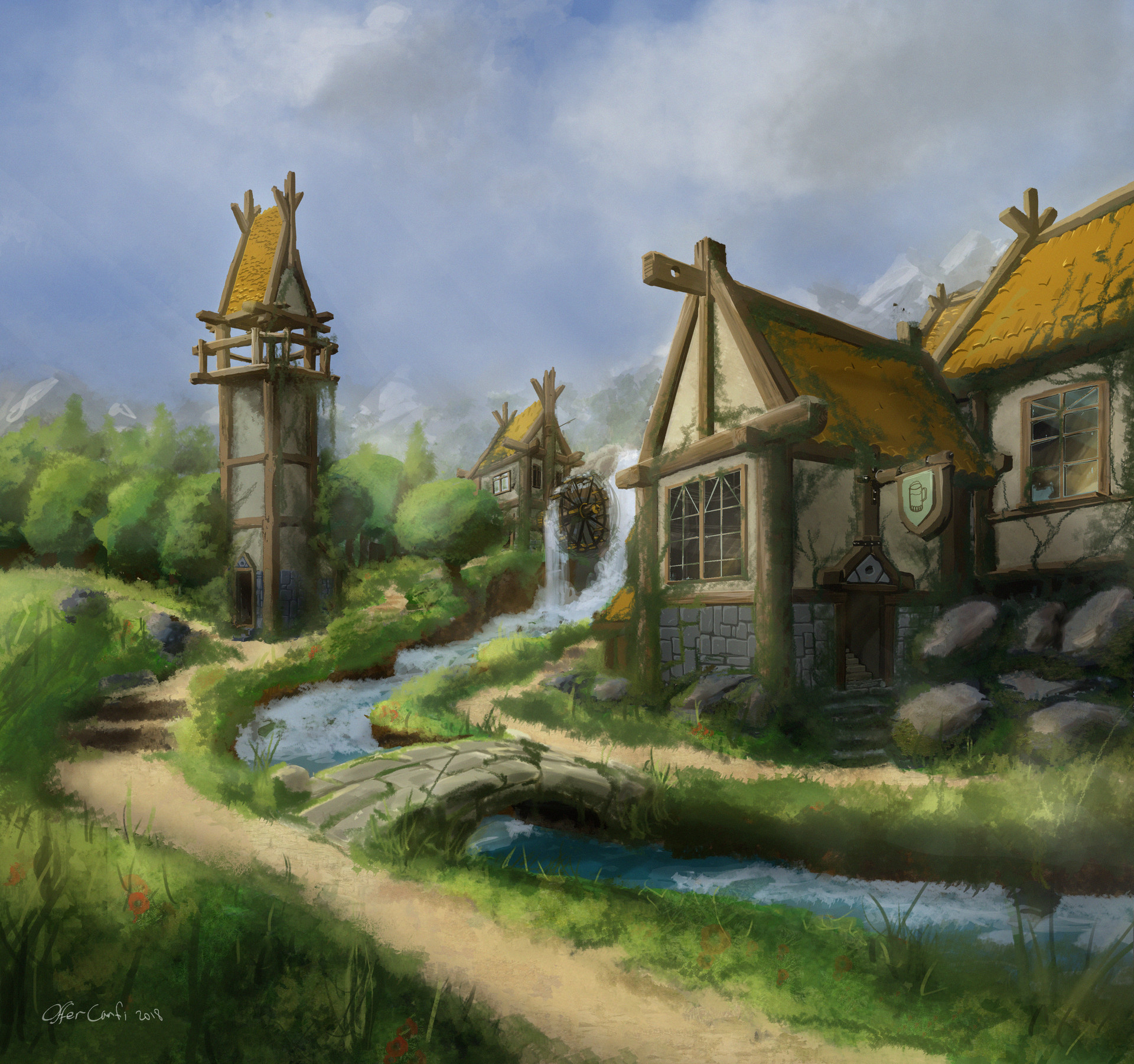 ArtStation - Fantasy Starter Town, Concept Art