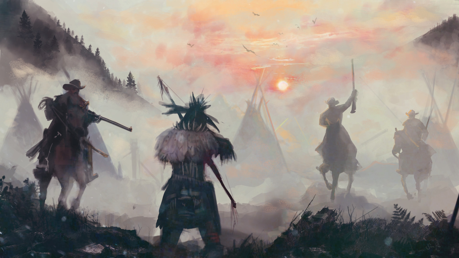 A hunter waits