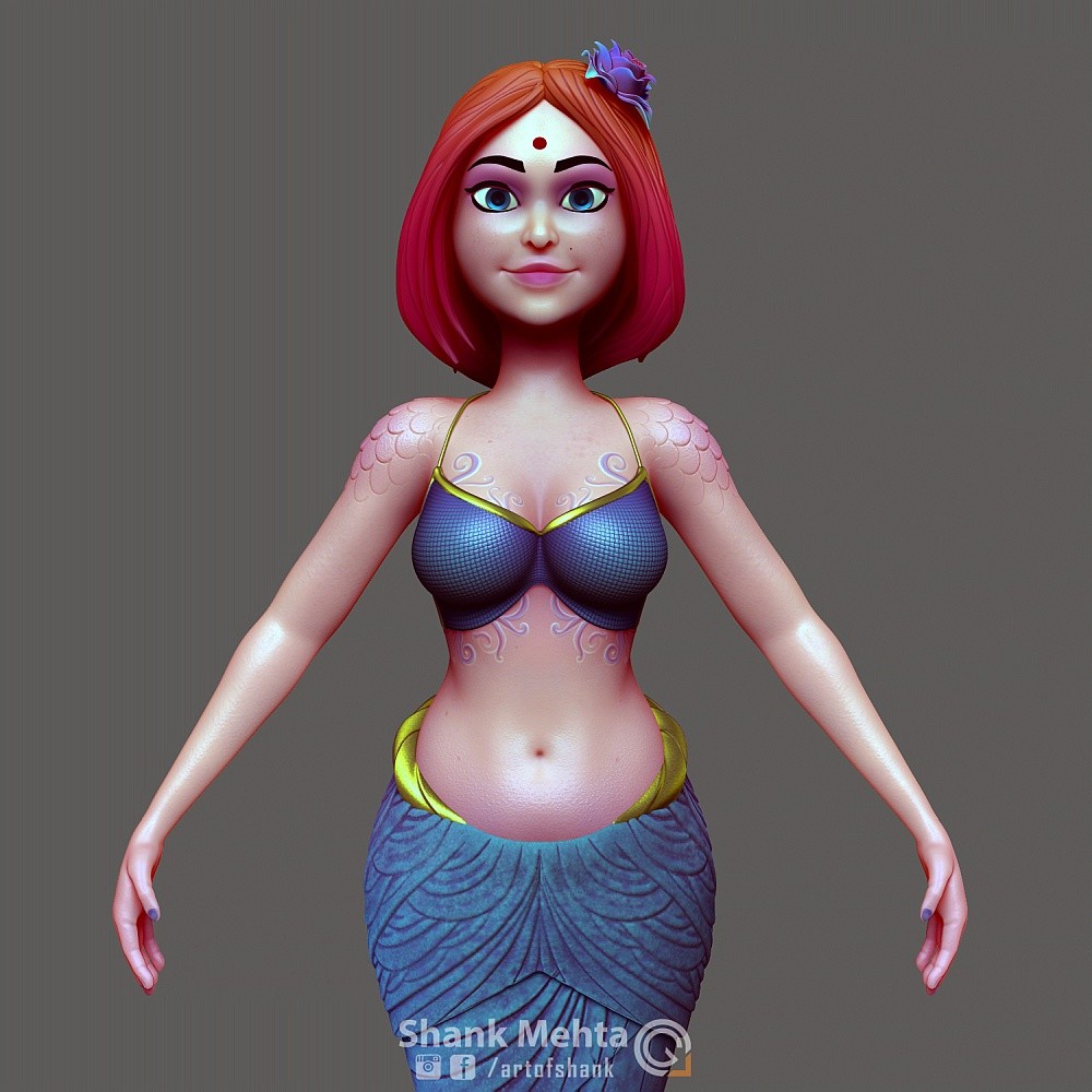 Artstation Indian Mermaid Mermay 2018
