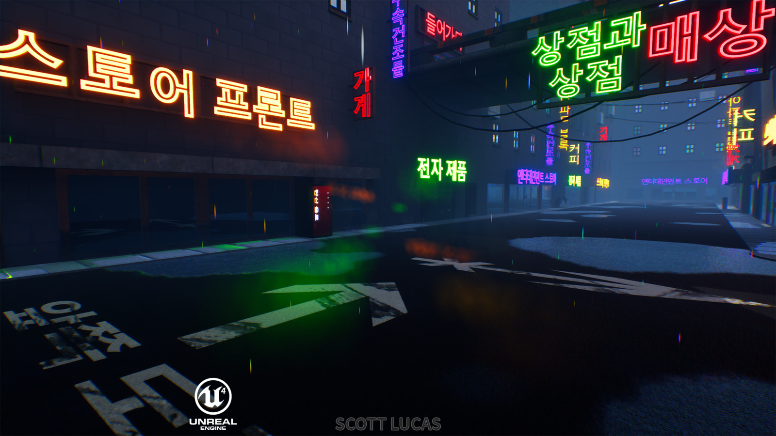 Cyberpunk City Streets Real-Time Environment (UE4)