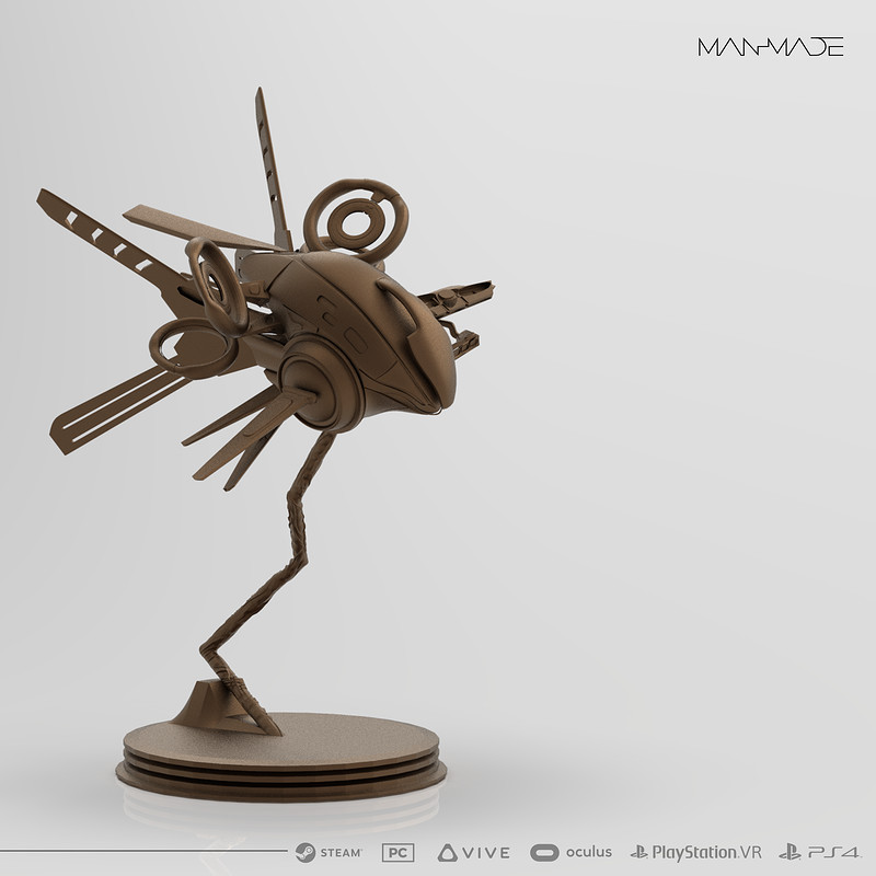 Drone Statue Design for Kickstarter Reward for ManMade: SciFi Action Adventure Game (12cm)