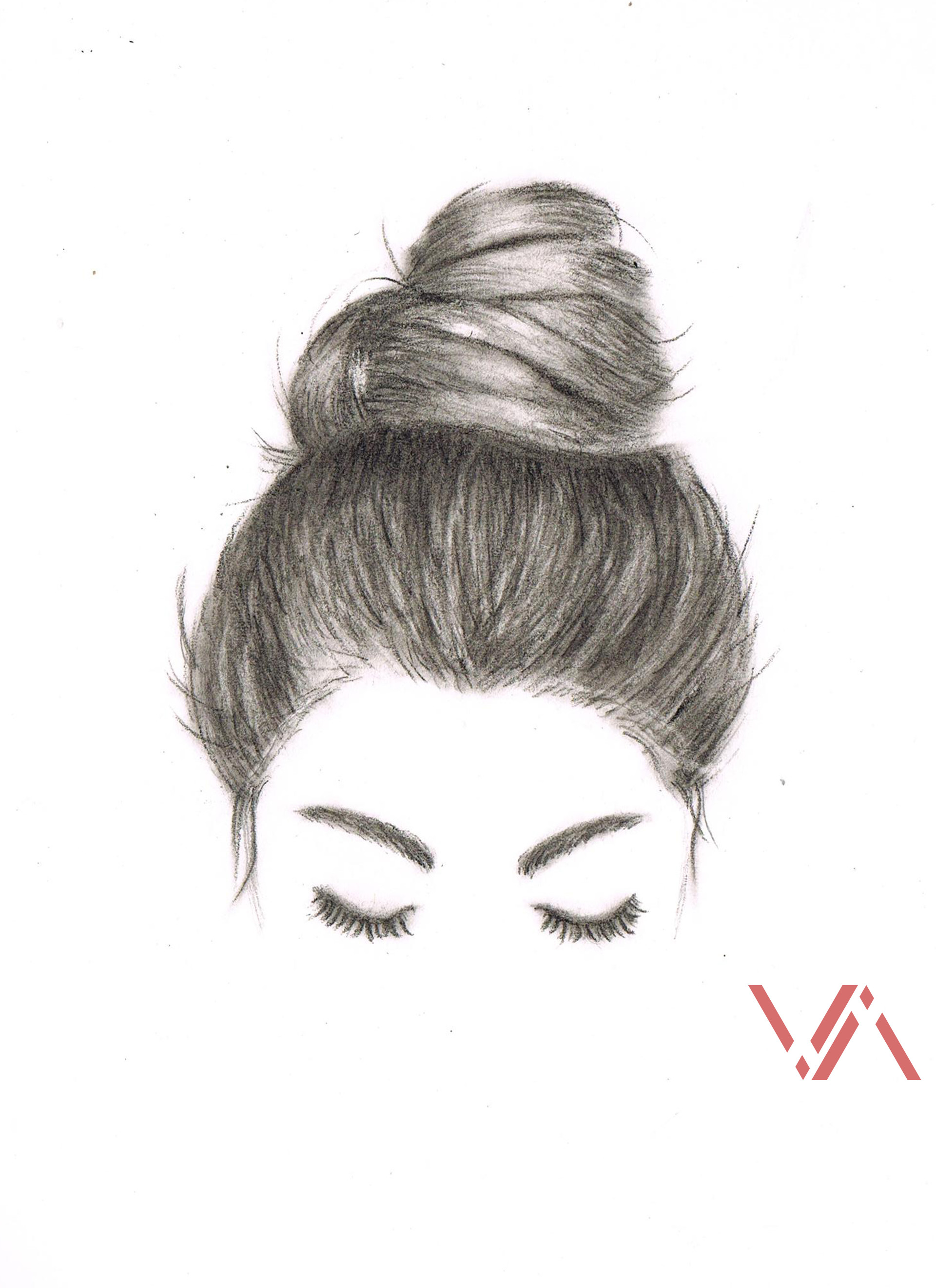 Bun Hairstyle drawing.