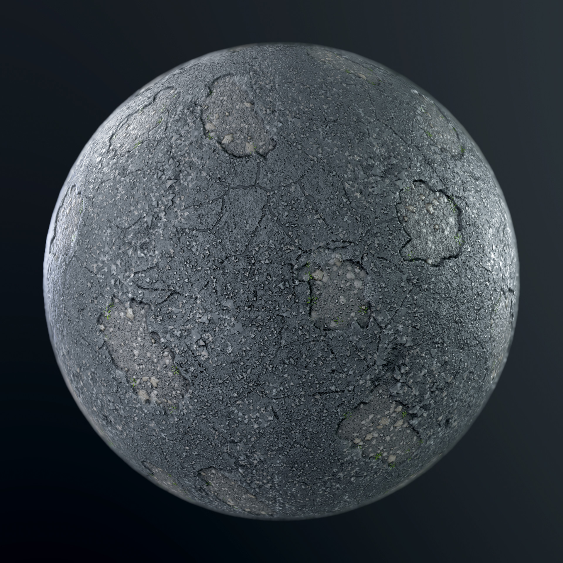 Artstation - Damaged Asphalt Smart Material Study (v2)