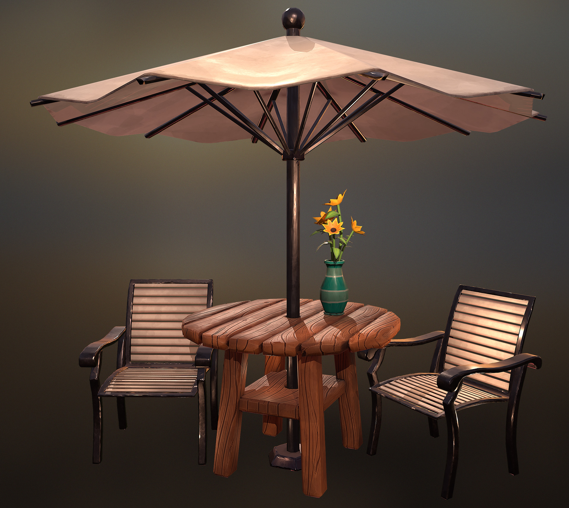 ArtStation Stylized Patio Furniture, Tyler Siemers