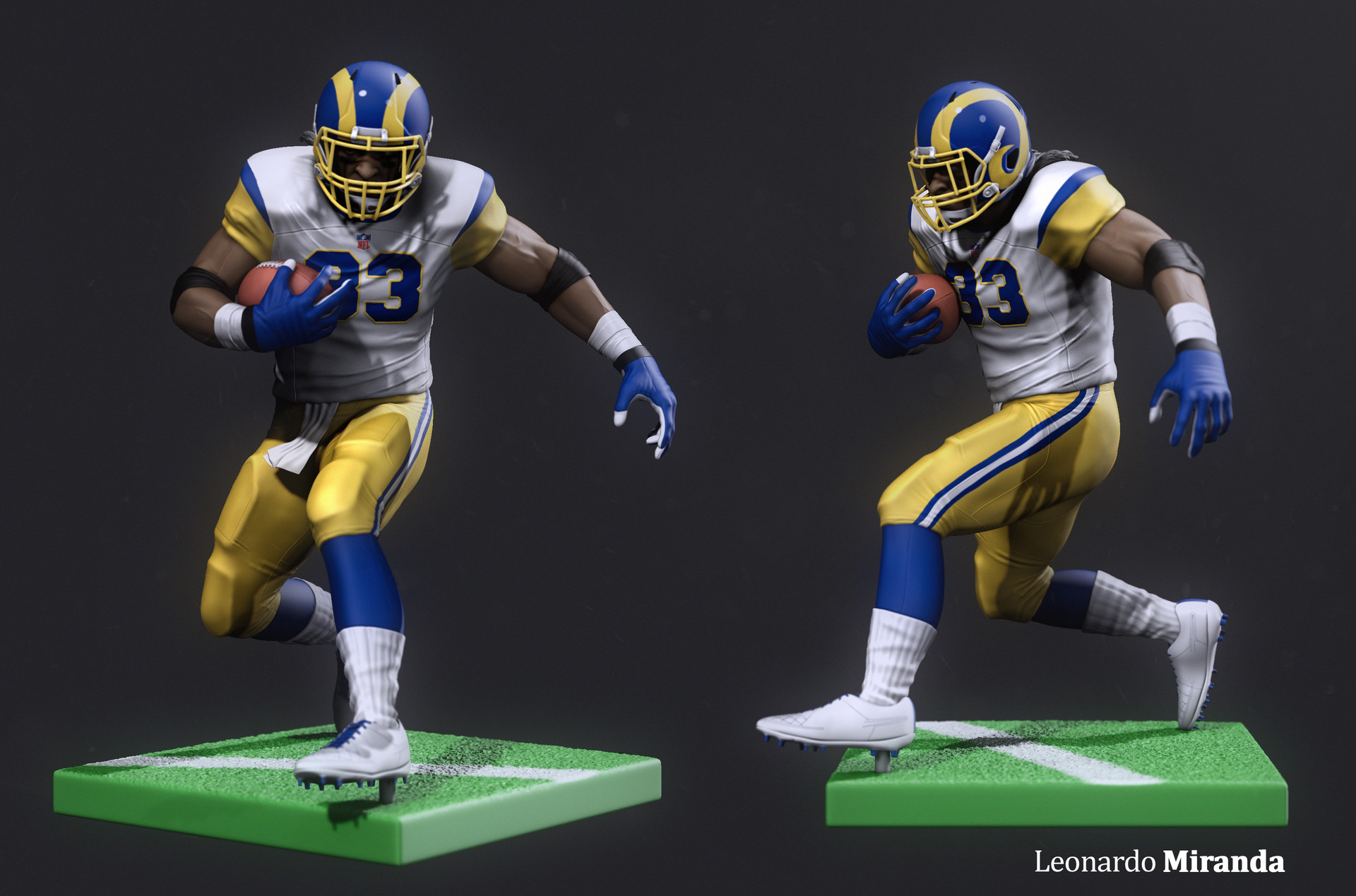 American Football Player LA Rams Rigged | 3D model