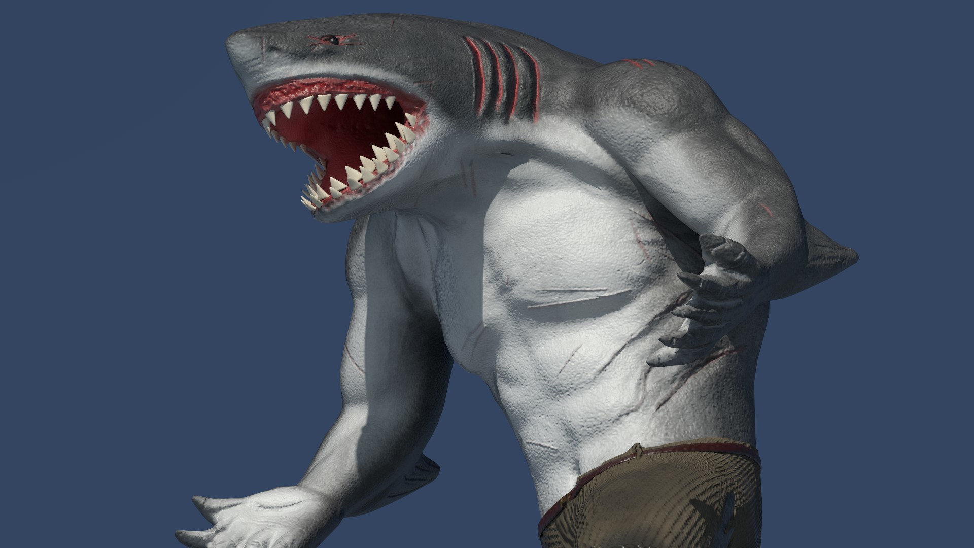 Feral frenzy shark human. Кинг Шарк. Король акул.
