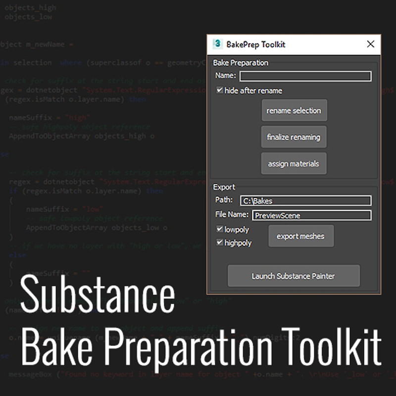 Substance Bake Preparation Toolkit for 3ds Max