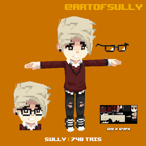 Lowpoly Pixel Sully Avatar