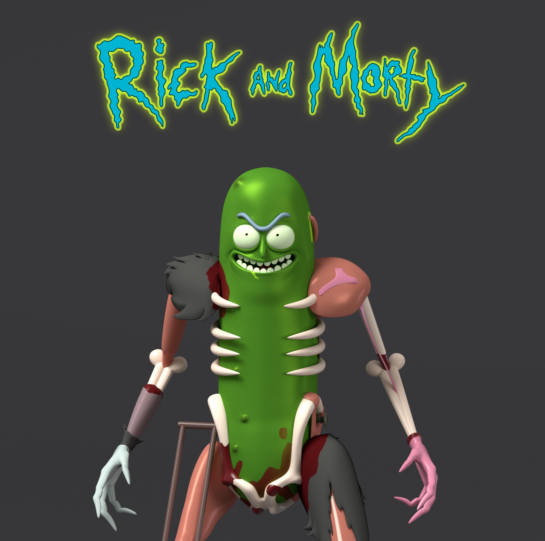 ArtStation - Rick and Morty - Pickle Rick Rat Suit