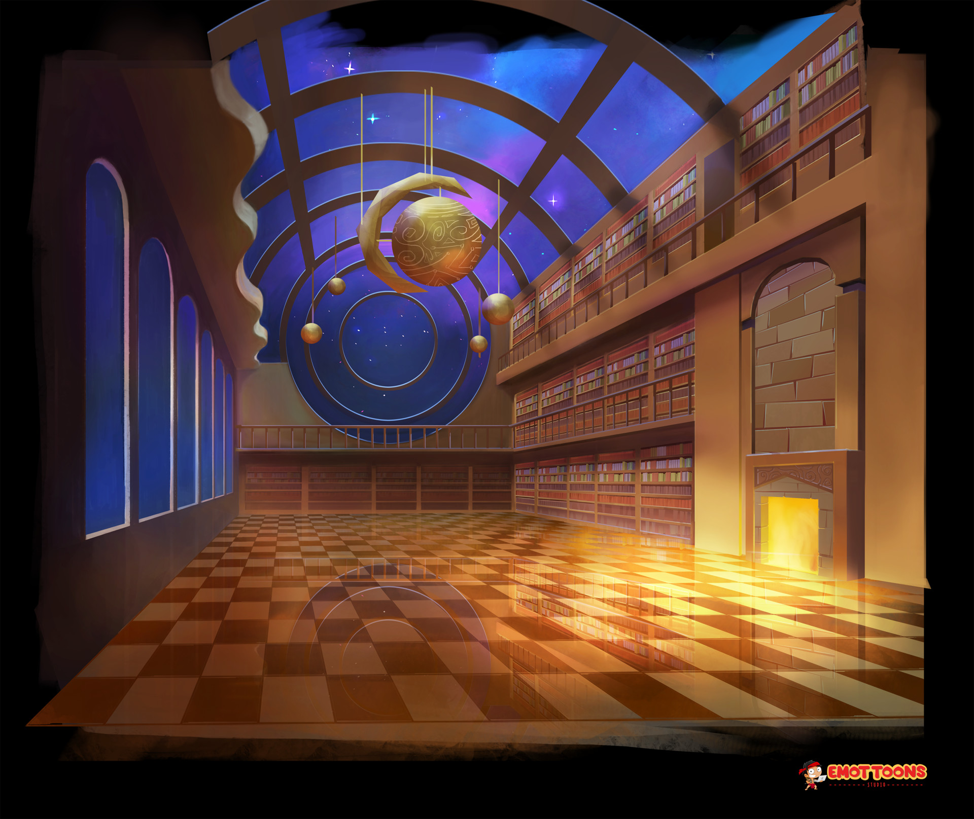 ArtStation - library background