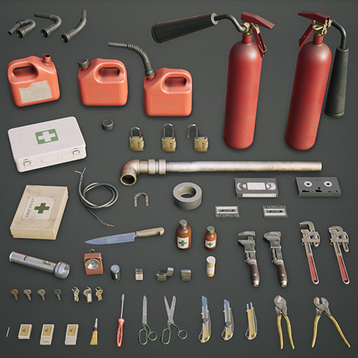 Artstation Survival Horror Items Props Pack