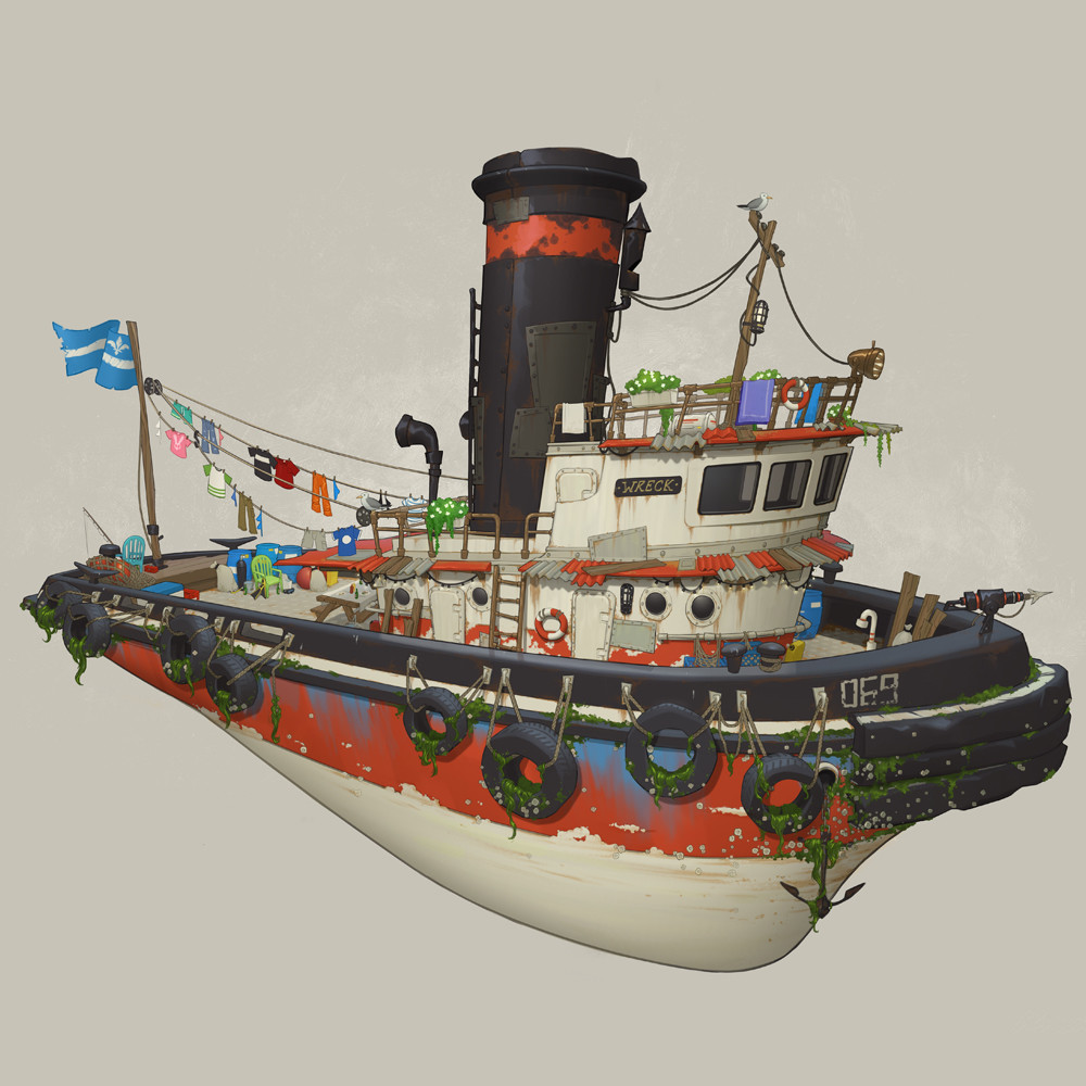 ArtStation - Waterworld Tugboat