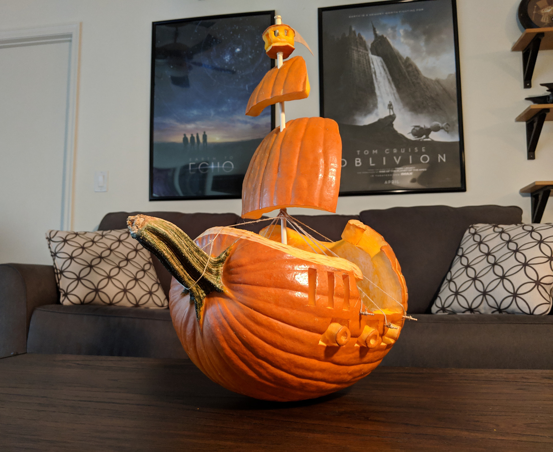 pirate ship template pumpkin