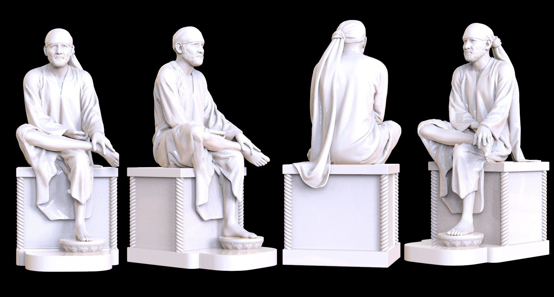 ArtStation - Sai_baba statue render