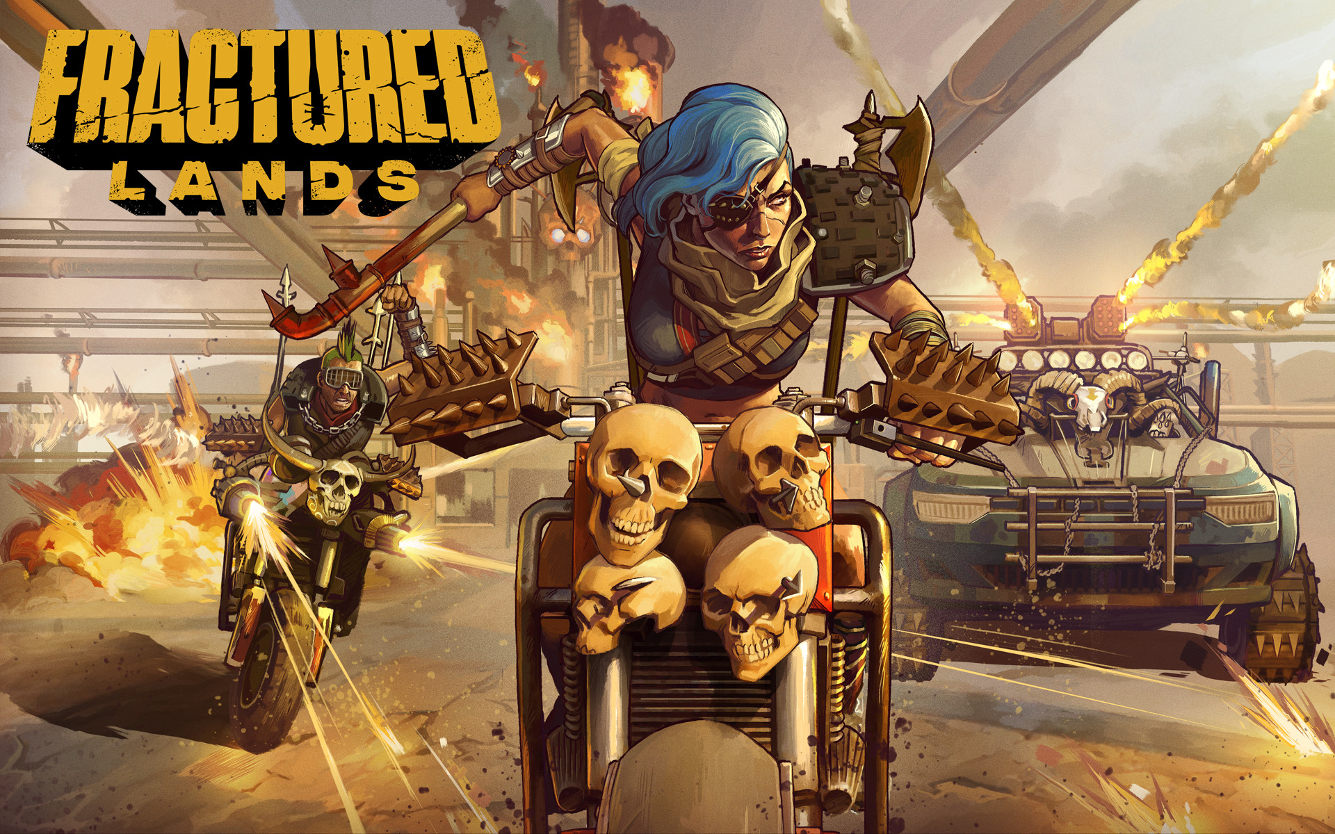 Fractured. Fractured Lands. The Wastelands стим арт. Fractured game logo.