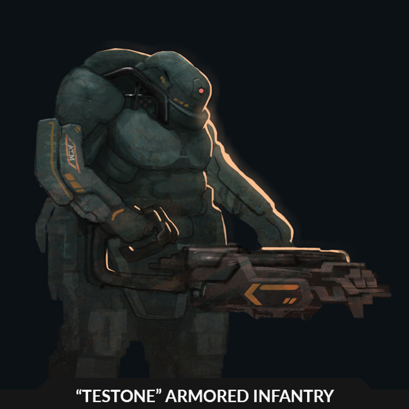 "TESTONE" Armored Infantry - character sketch