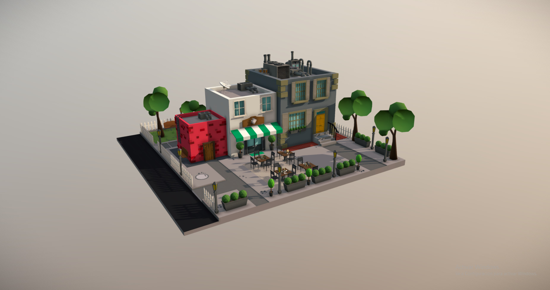 ArtStation - City Square Low Poly