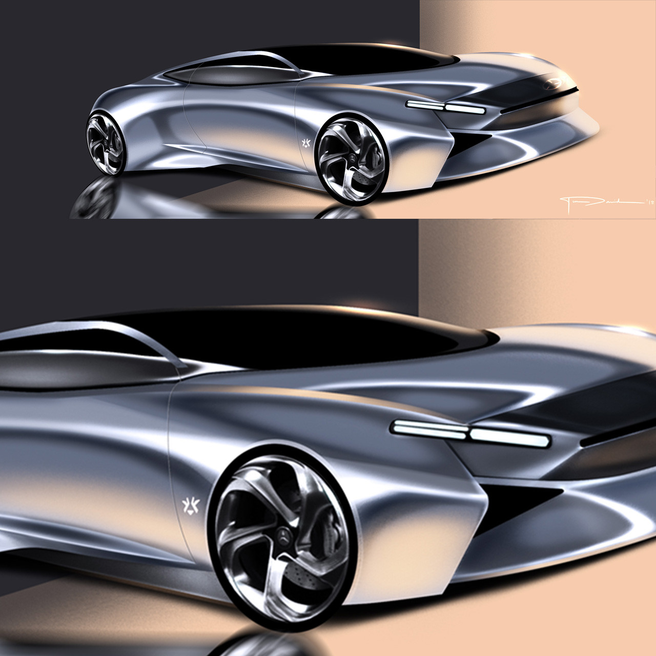 ArtStation - Mercedes concept sketch video tutorial